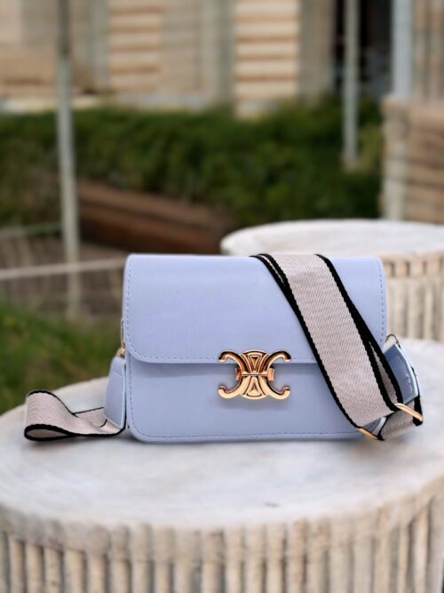 Kadın Tokalı Omuz Ve Çapraz Askılı Bebe Mavi Çanta