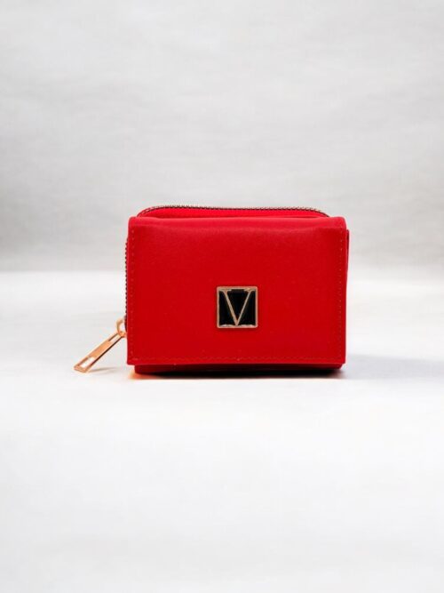 Kırmızı Fermuarlı Mıknatıslı Mini Kadın Cüzdan