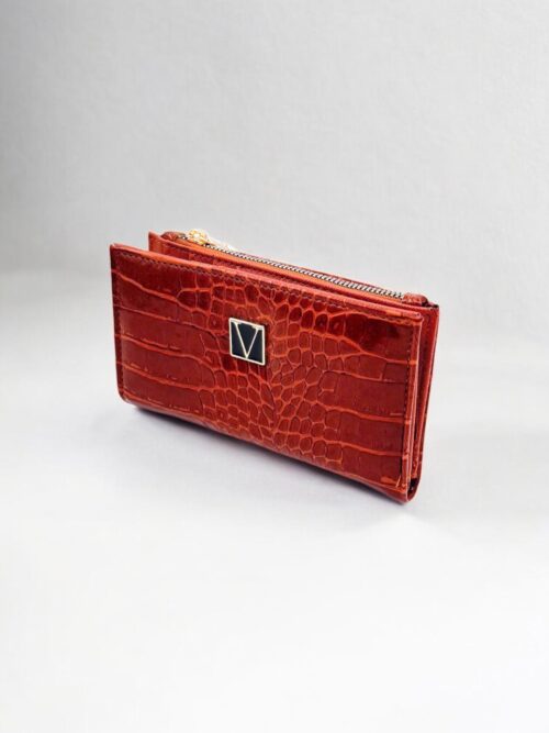 Taba Timsah Desenli Fermuarlı Kadın Cüzdan