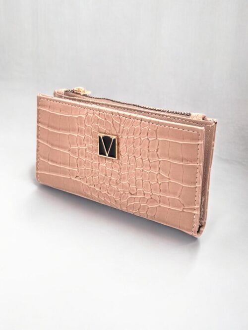 Vizon Timsah Desenli Fermuarlı Mıknatıslı Mini Kadın Cüzdan