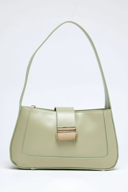 Kadın Kısa Askılı Tokalı Mint Yeşil Omuz Çantası