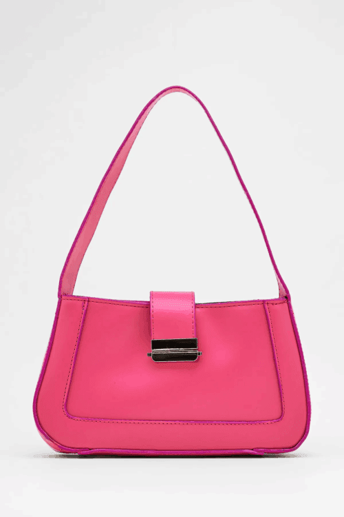 Kadın Kısa Askılı Tokalı Fuşya Omuz Çantası