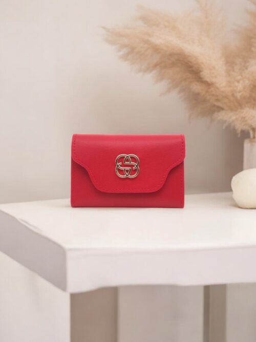 Kırmızı Kadın Akordiyonlu Kartlık Cüzdan