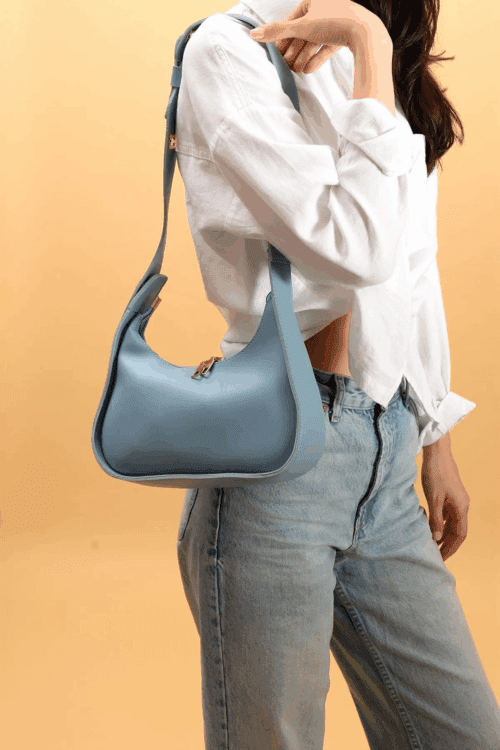 Kadın Baget Uzunluk Ayarlı 4 Kademeli Bebe Mavi Omuz Çantası