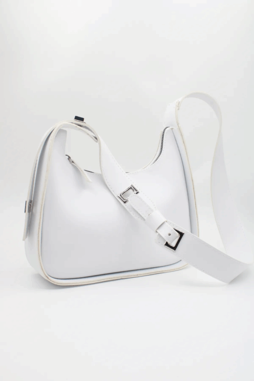 Kadın Baget Uzunluk Ayarlı 4 Kademeli Beyaz Omuz Çantası