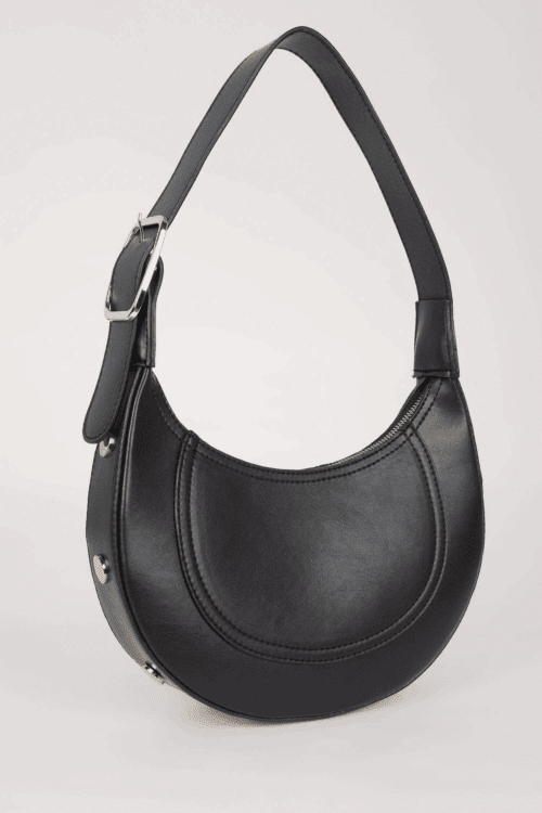 Kadın Siyah Suni Deri El ve Omuz Çantası