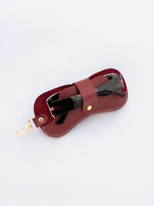 Boyun Askılı Gözlük Kılıfı Çanta Charmı Bordo Gözlük Koruyucu Kılıf