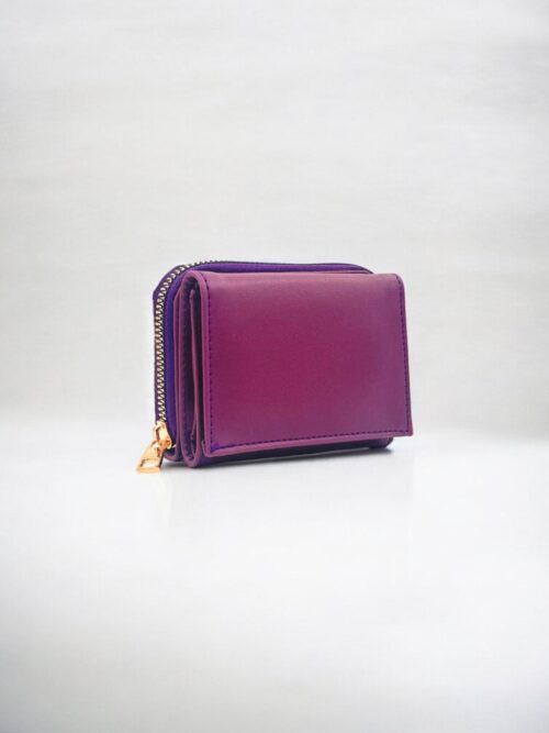 Kadın Fermuarlı Bozuk Para Bölmeli Minik Mor Cüzdan Kartlık