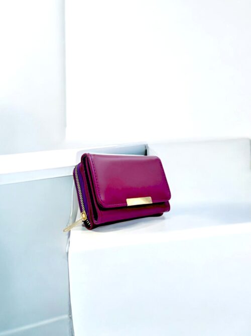 Kadın Fermuarlı Bozuk Para Bölmeli Kapaklı Mor Cüzdan