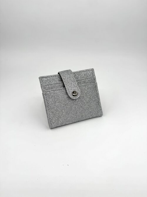 Gri Şık Simli Kartlık Cüzdan