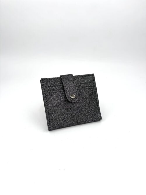 Koyu Gri Şık Simli Kartlık Cüzdan