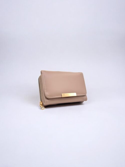 Kadın Fermuarlı Bozuk Para Bölmeli Kapaklı Vizon Cüzdan