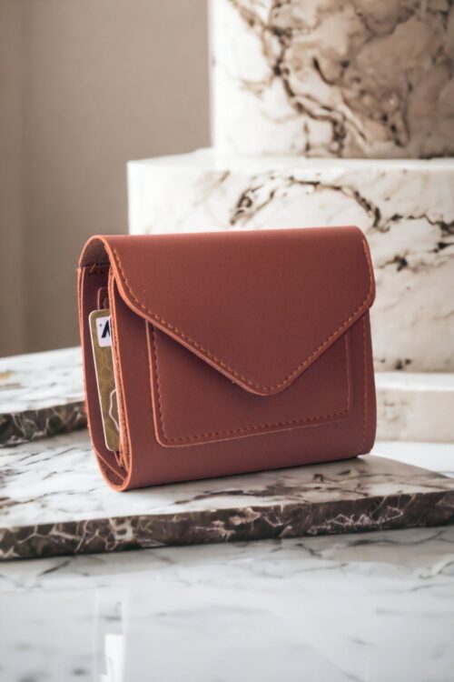 Yumuşak Derili Mini Zarf Model Taba Kadın Cüzdan