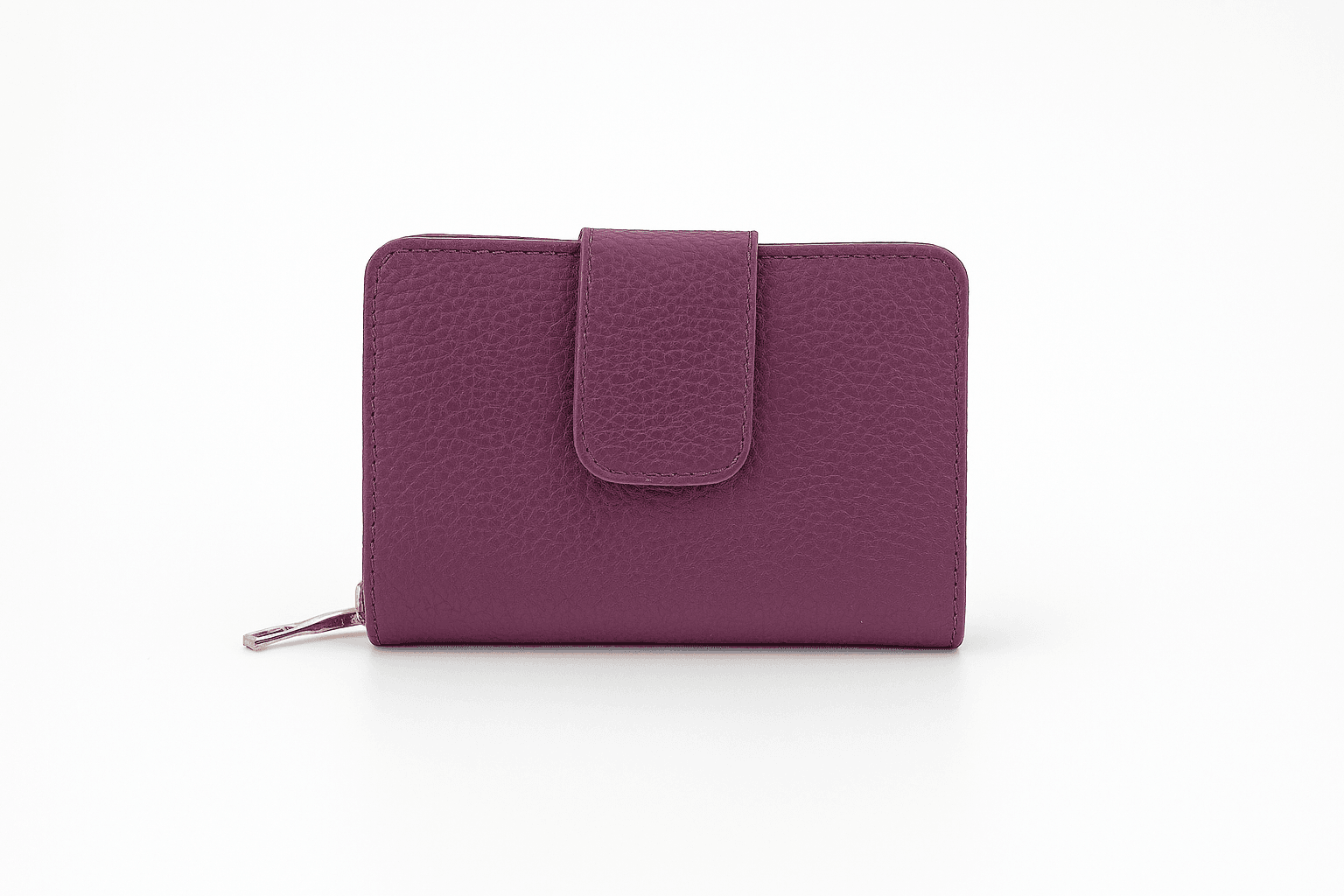 Kadın Fermuarlı Kartlıklı Cüzdan - Deri Görünümlü, Bozuk Para Gözlü