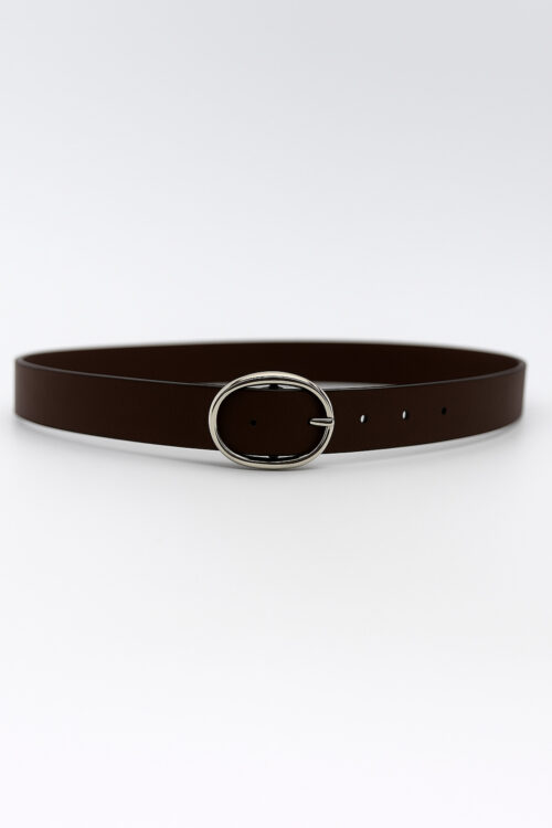 Kadın Oval Tokalı Siyah Kemer – Şık Günlük ve Jean Uyumlu Deri Görünümlü Kemer