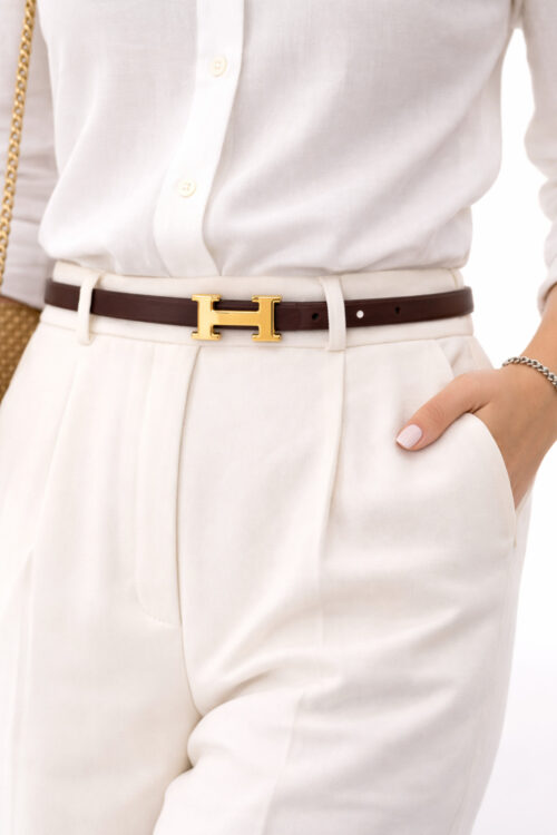 H Tokalı İnce Kadın Kahverengi Kemer – Şık ve Minimal Günlük Kombin Tamamlayıcı